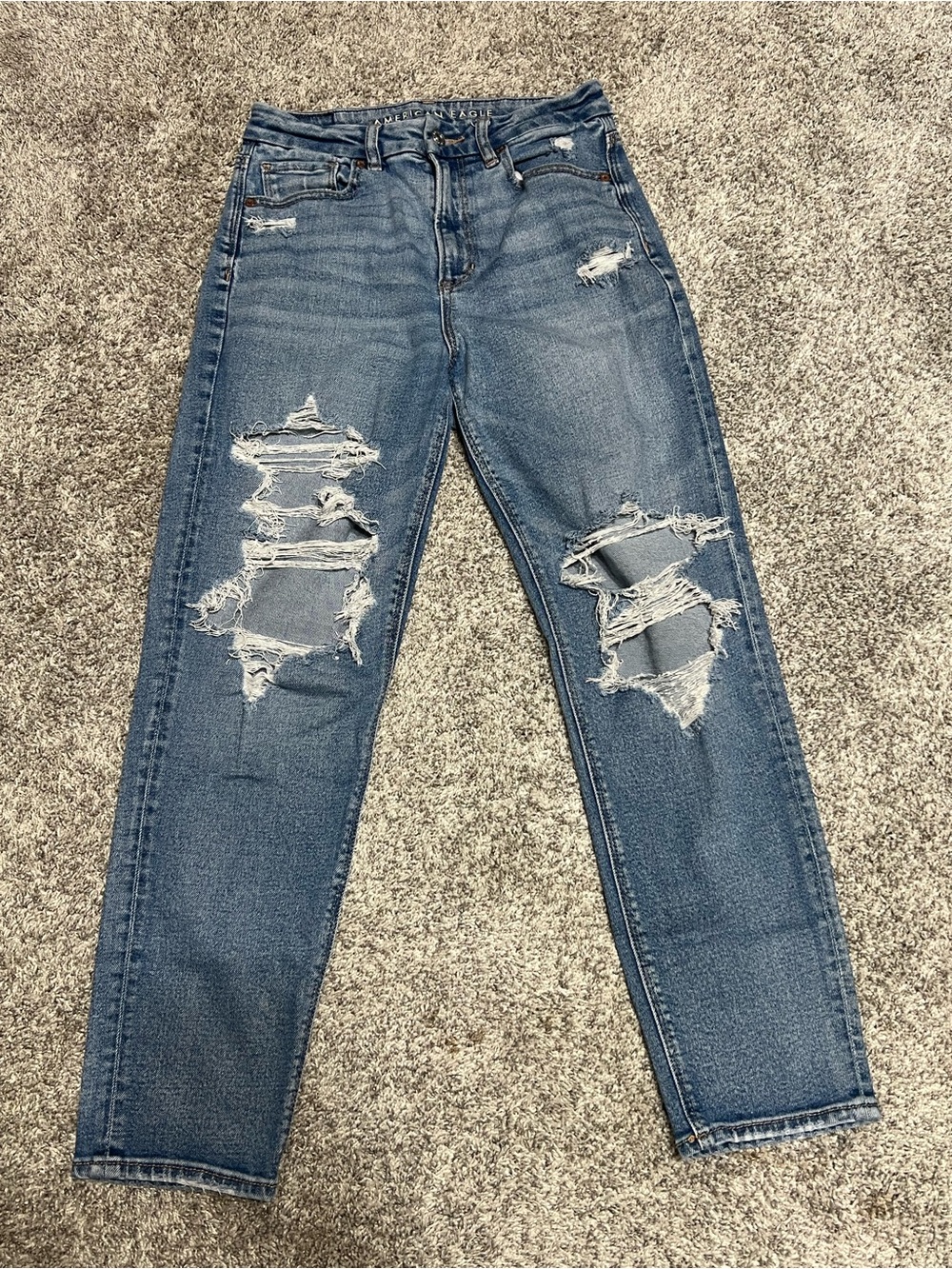 American Eagle Distressed Blue High-Rise Women’s Jeans